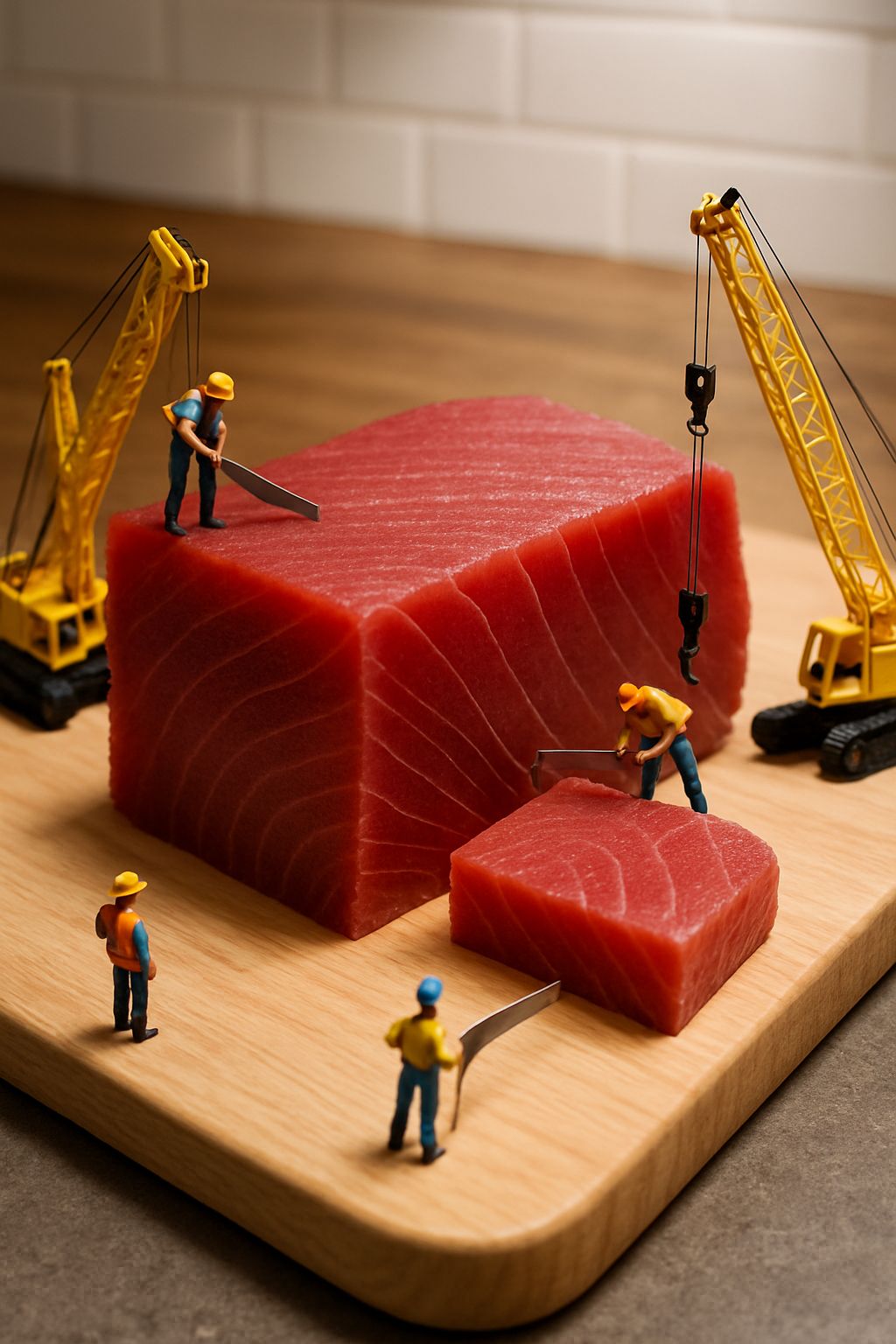 Tiny Humans Crafting Sushi in a Miniature World 🍣🛠️