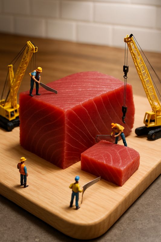 Tiny Humans Crafting Sushi in a Miniature World 🍣🛠️