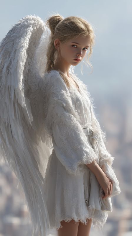 Celestial Guardian: The Angelic Girl of Heaven