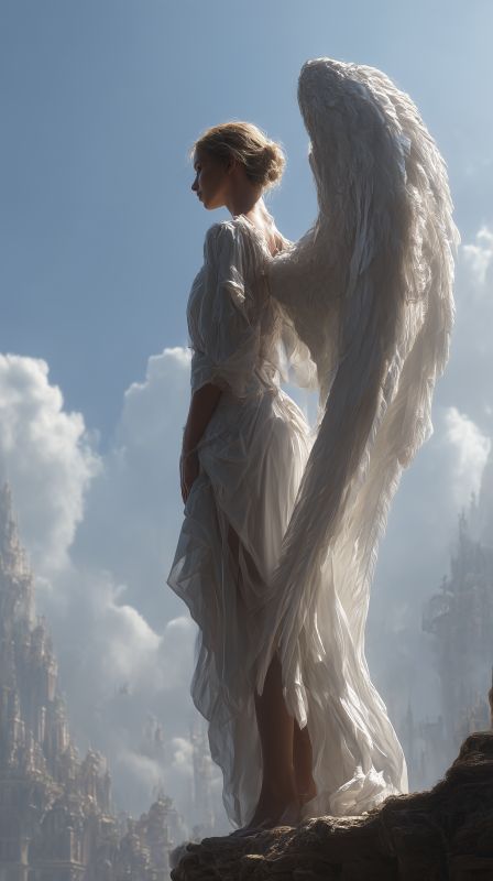 Celestial Guardian: An Angel in Heaven's Embrace